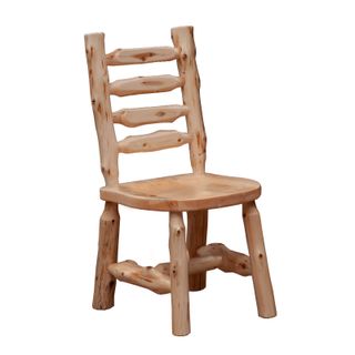 Cedar Ladder-back Log Side Chair - Coffee