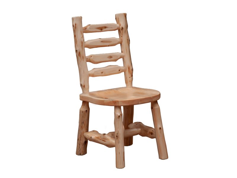 Cedar Ladder-back Log Side Chair - Coffee 2