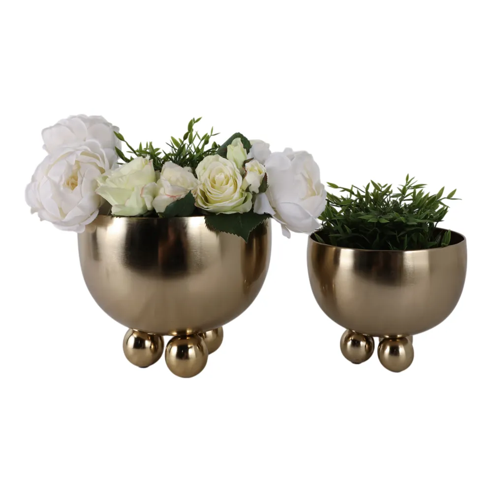 SLATEOAK SET OF 2 GOLD PLANTER 10 (IN)
