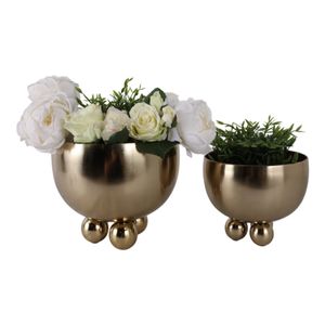 SLATEOAK SET OF 2 GOLD PLANTER 10 (IN) 3