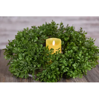 Boxwood Candle Ring 6.5in