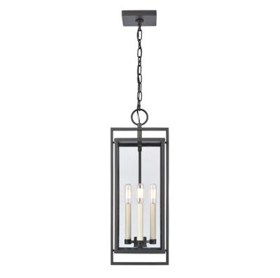 Gladwyn 8.25″ Wide 3-Light Outdoor Pendant - Matte Black