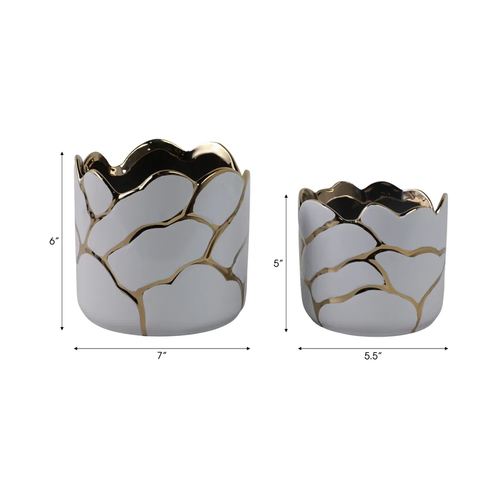 BRIGHTONROSE SET OF 2 WHITE PLANTER 7 (IN)