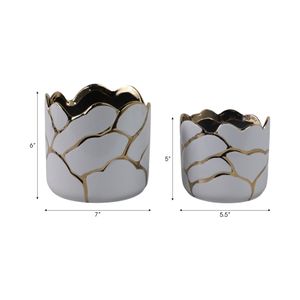 BRIGHTONROSE SET OF 2 WHITE PLANTER 7 (IN) 9