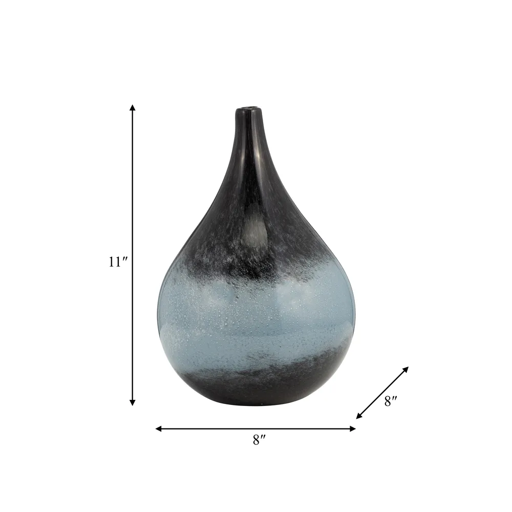 FINLEYMOOR BLUE GLASS VASE 11 (IN)