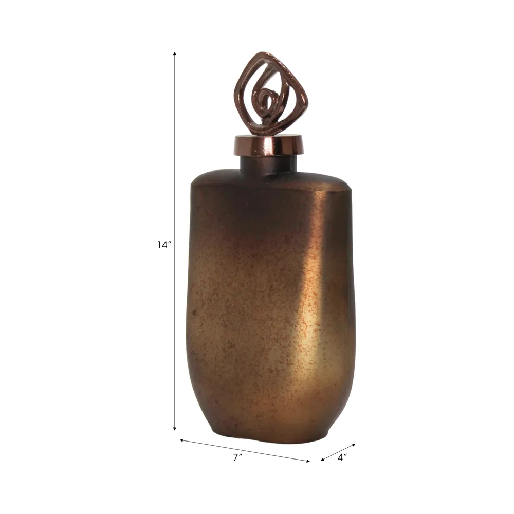 FINLEYGROVE BRONZE GLASS VASE 14 (IN)