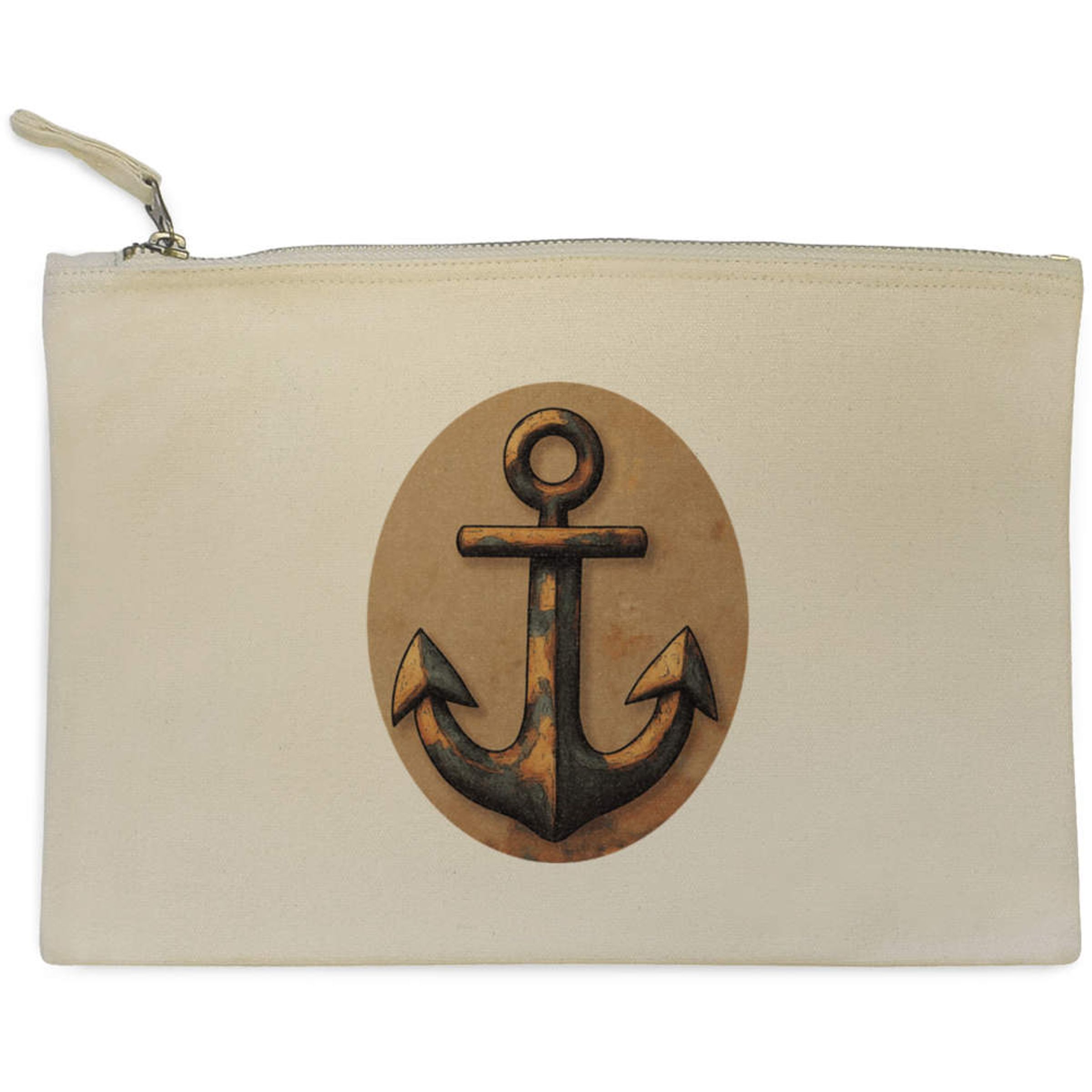 HEAVY CANVAS WRISTLET W WICKER BOTTOM - ANCHOR