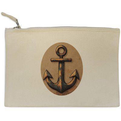 HEAVY CANVAS WRISTLET W WICKER BOTTOM - ANCHOR