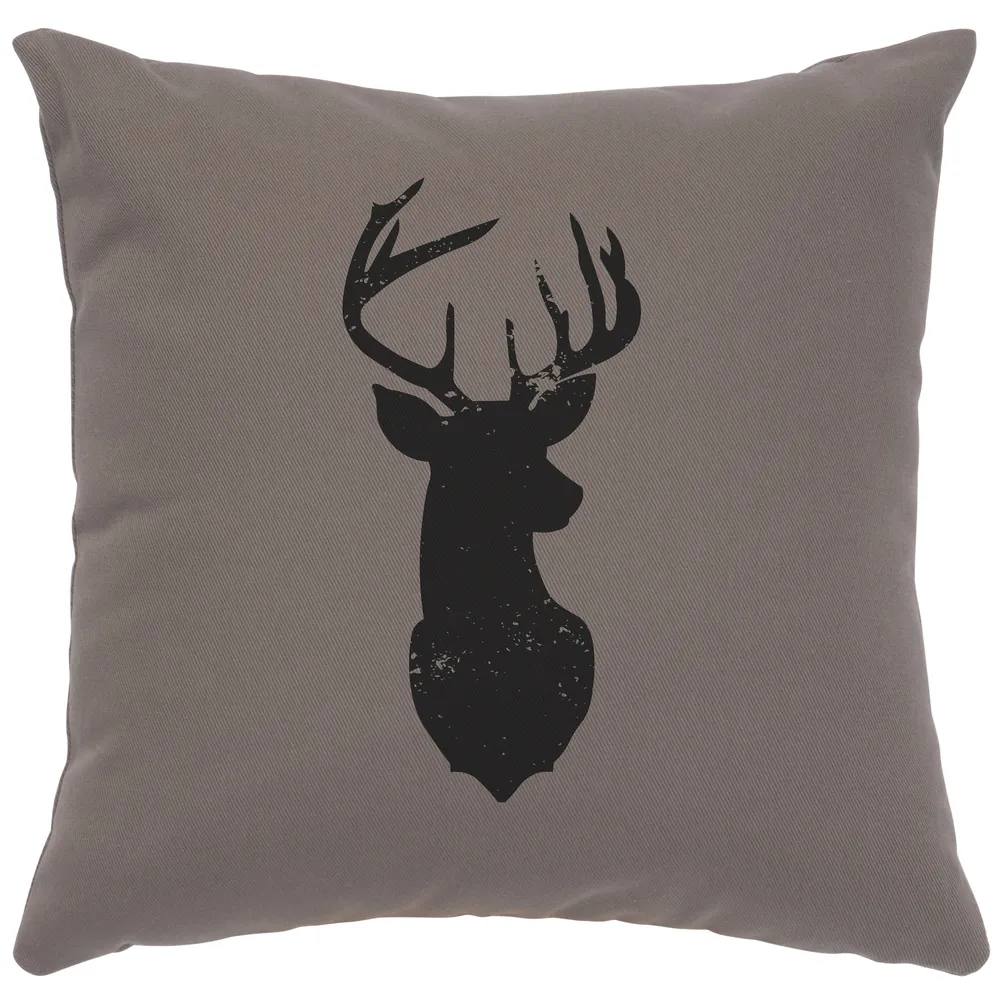 Image Pillow - Deer Silhouette - Cotton Chrome
