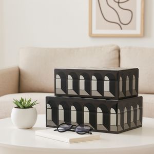 GROVERRIDGE SET OF 2 BLACK BOXES 4 (IN) 2