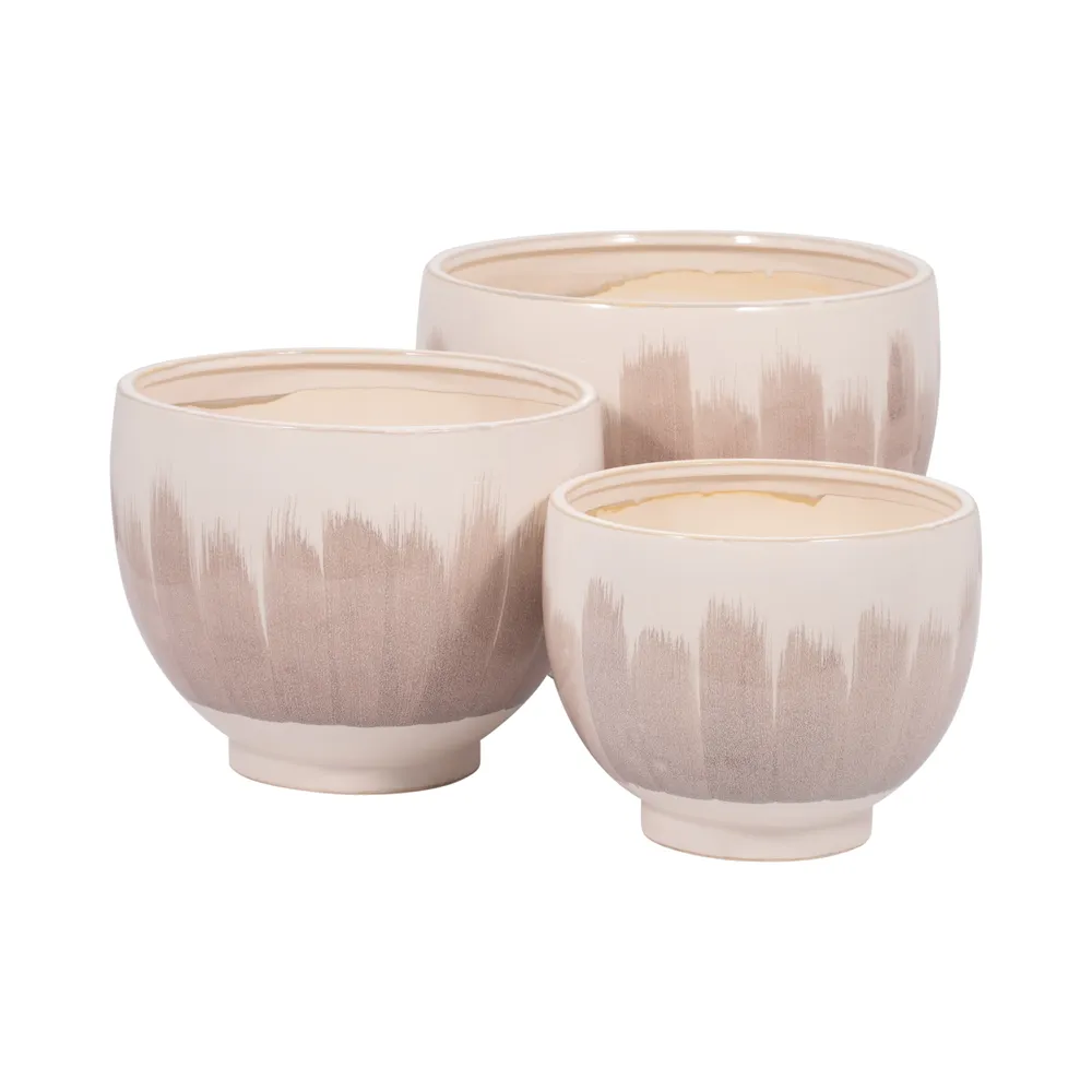 DASHSHAW SET OF 3 WHITE PLANTER 11 (IN)