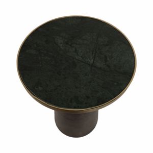 20" METAL ACCENT TABLE GREEN MARBLE TOP, MULTI 6