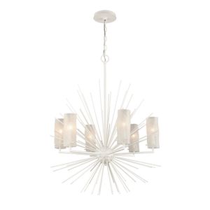Sea Urchin 27'' Wide 6-Light Chandelier - White Coral 1