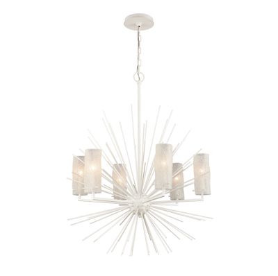 Sea Urchin 27″ Wide 6-Light Chandelier - White Coral
