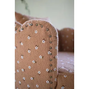 Upholstered Circle Chair with Tassels 4