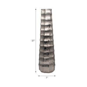 27" TERINI LARGE METAL VASE, SILVER 9