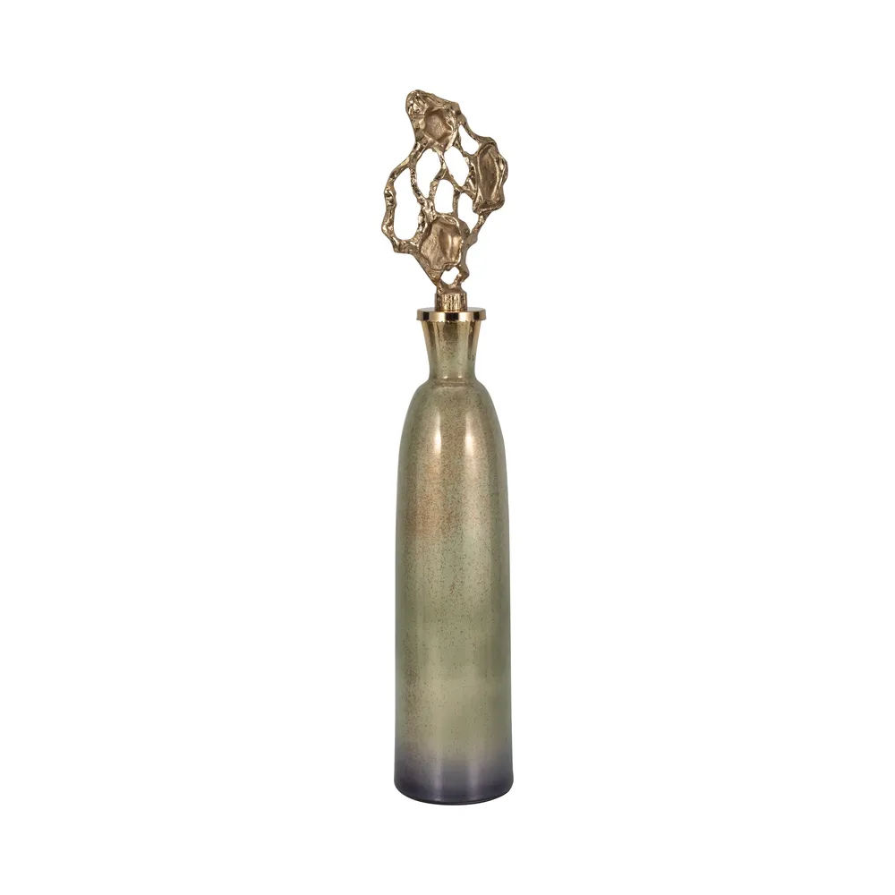 BECKETTWELL GOLD GLASS VASE 35 (IN)