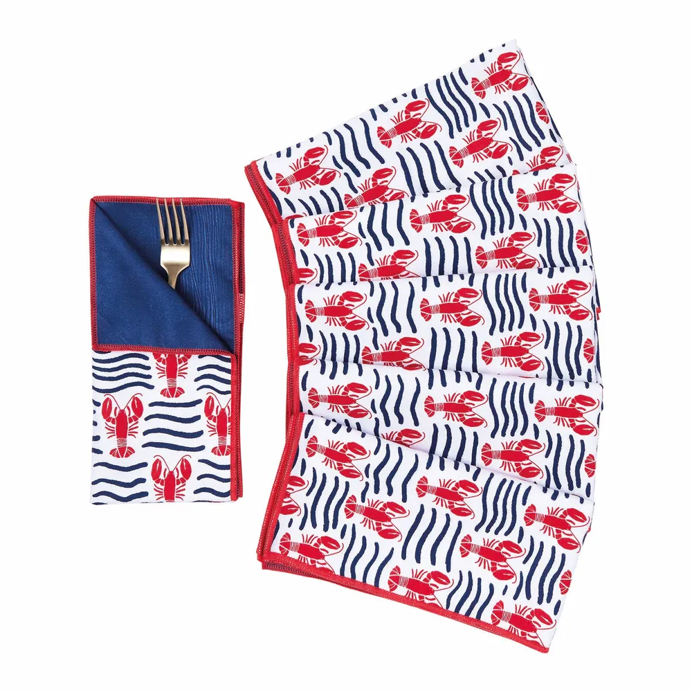 Lobster Waves Eco Dinner Napkins (Set of 6)