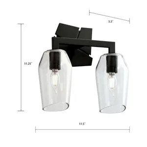 Gaia 11.5'' Wide 2-Light Vanity Light - Acid Dipped Black 2