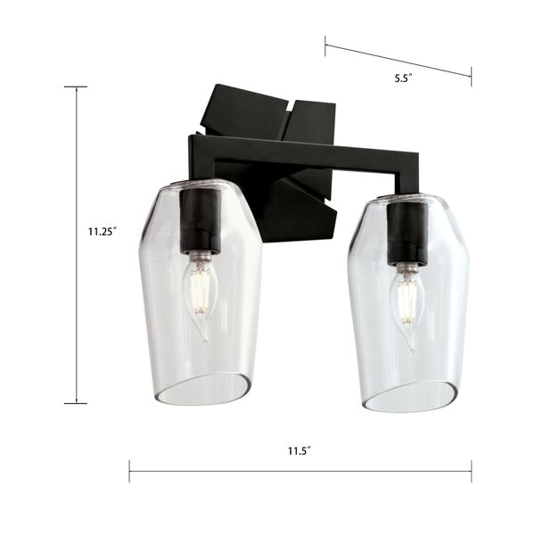 Gaia 11.5'' Wide 2-Light Vanity Light - Acid Dipped Black
