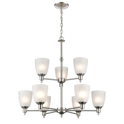 Jackson 29'' Wide 9-Light Chandelier - Brushed Nickel