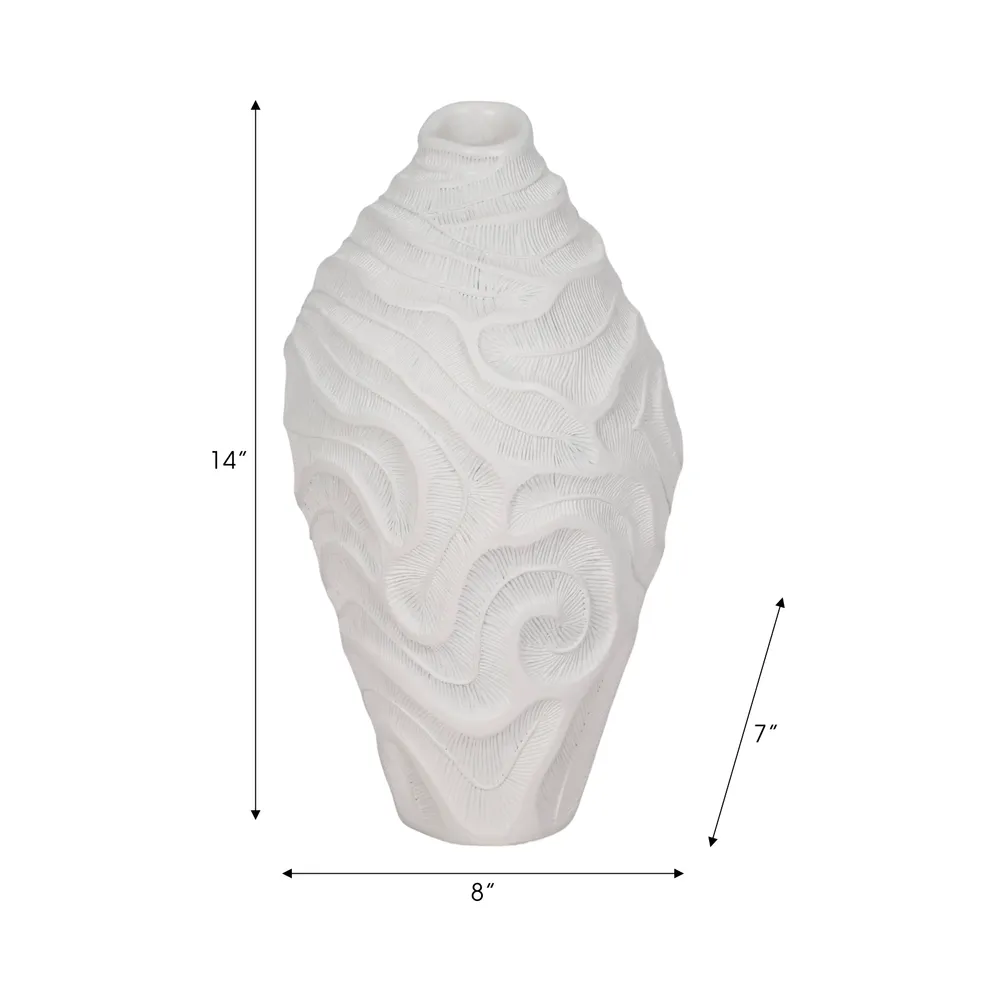 CAMDENSHAW WHITE VASE 14 (IN)