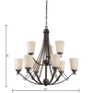 Wright 33'' Wide 9-Light Chandelier - Espresso 2