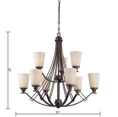 Wright 33'' Wide 9-Light Chandelier - Espresso
