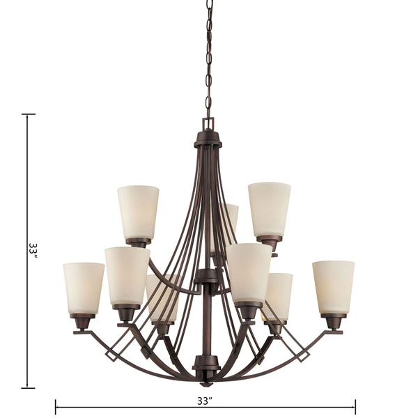 Wright 33'' Wide 9-Light Chandelier - Espresso