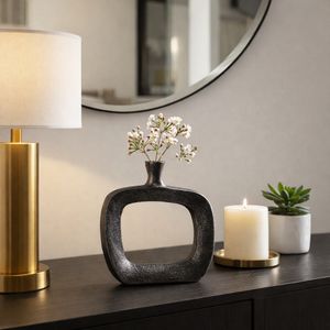 BREWERBROOK BLACK VASE 8 (IN) 13