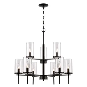 Oakland 28.5'' Wide 9-Light Chandelier - Black 1