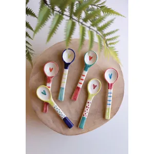 Set of 6 Decorative Ceramic Spoons 1