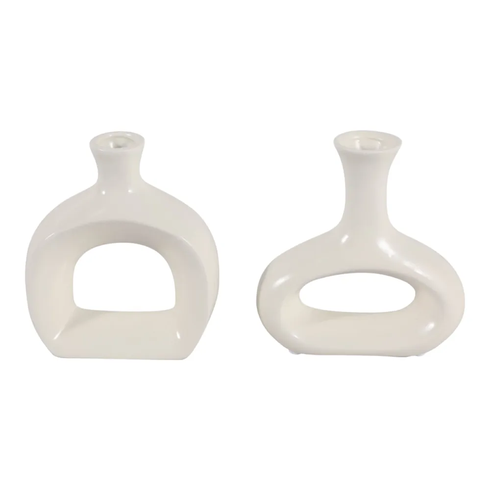 AXELTON SET OF 2 IVORY VASES 7 (IN)