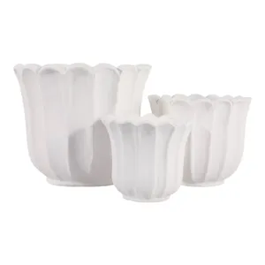 CASPERBROOK SET OF 3 WHITE PLANTER 13 (IN) 6