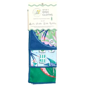 Mahjong Garden blu Eco Dish Cloth (Set of 3) 7