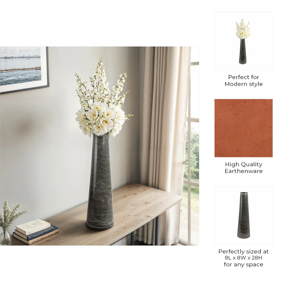 PEARLWOOD BLACK VASE 28 (IN)