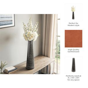 PEARLWOOD BLACK VASE 28 (IN) 10