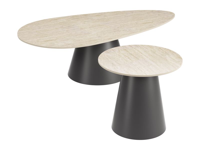 Reyes Coffee Table Set Natural & Black 5