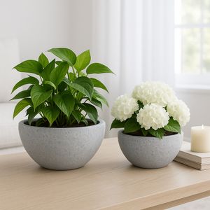 BYRONHAM SET OF 2 WHITE PLANTER 6 (IN) 2