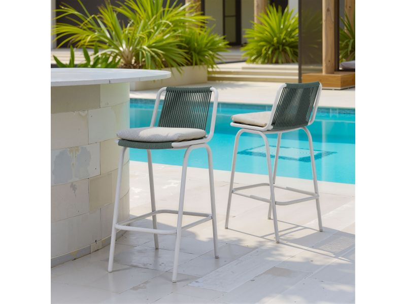 Luft Barstool White & Green 2