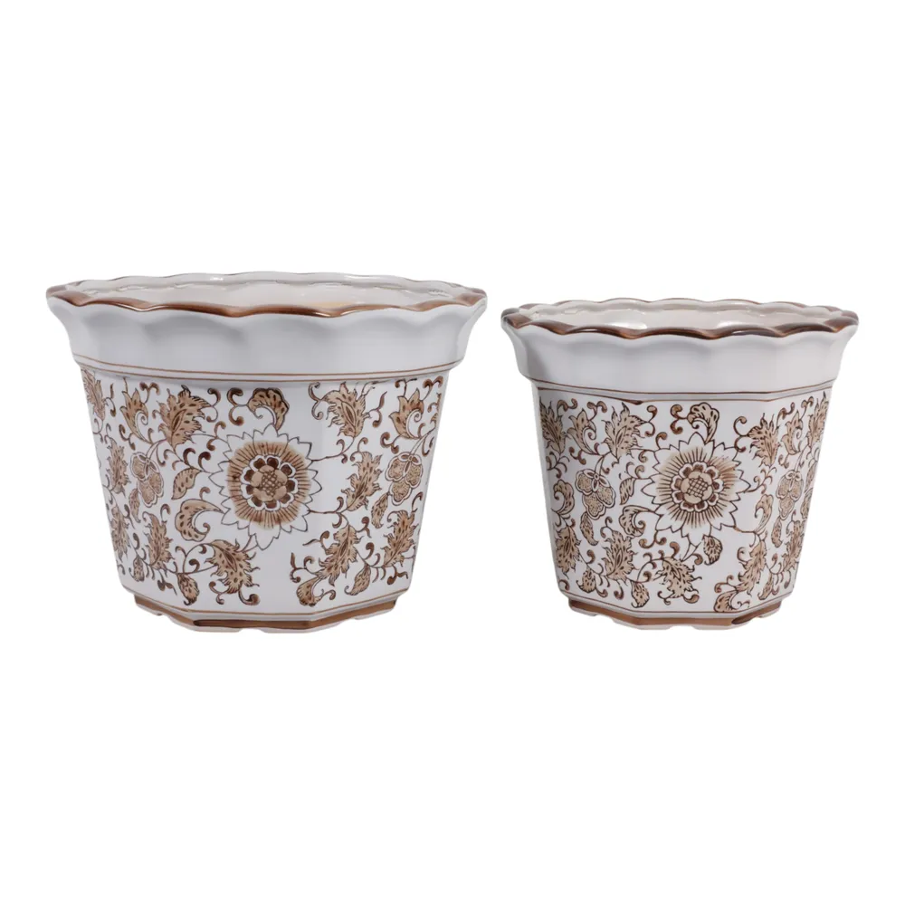 ENOCHFIELD SET OF 2 BROWN PLANTER 10 (IN)