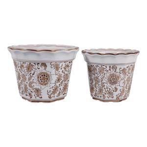 ENOCHFIELD SET OF 2 BROWN PLANTER 10 (IN) 1