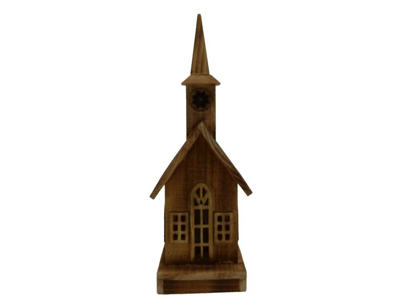 17" x 7" Wood Tabletop Church 1