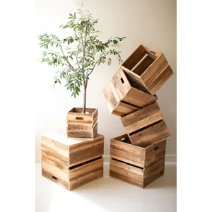 Set of 6 Recycled Pine Display Cubes 4