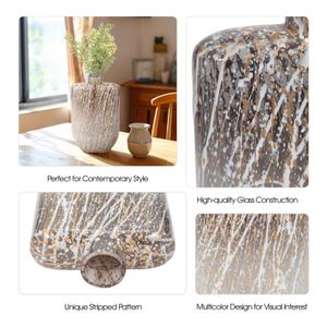STONEWOOD IVORY GLASS VASE 10 (IN) 11