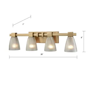 Ensley 28'' Wide 4-Light Vanity Light - Satin Brass 2