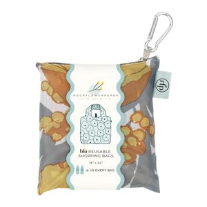 Icelandic Poppies Gold blu Reusable Shopping Bag 4
