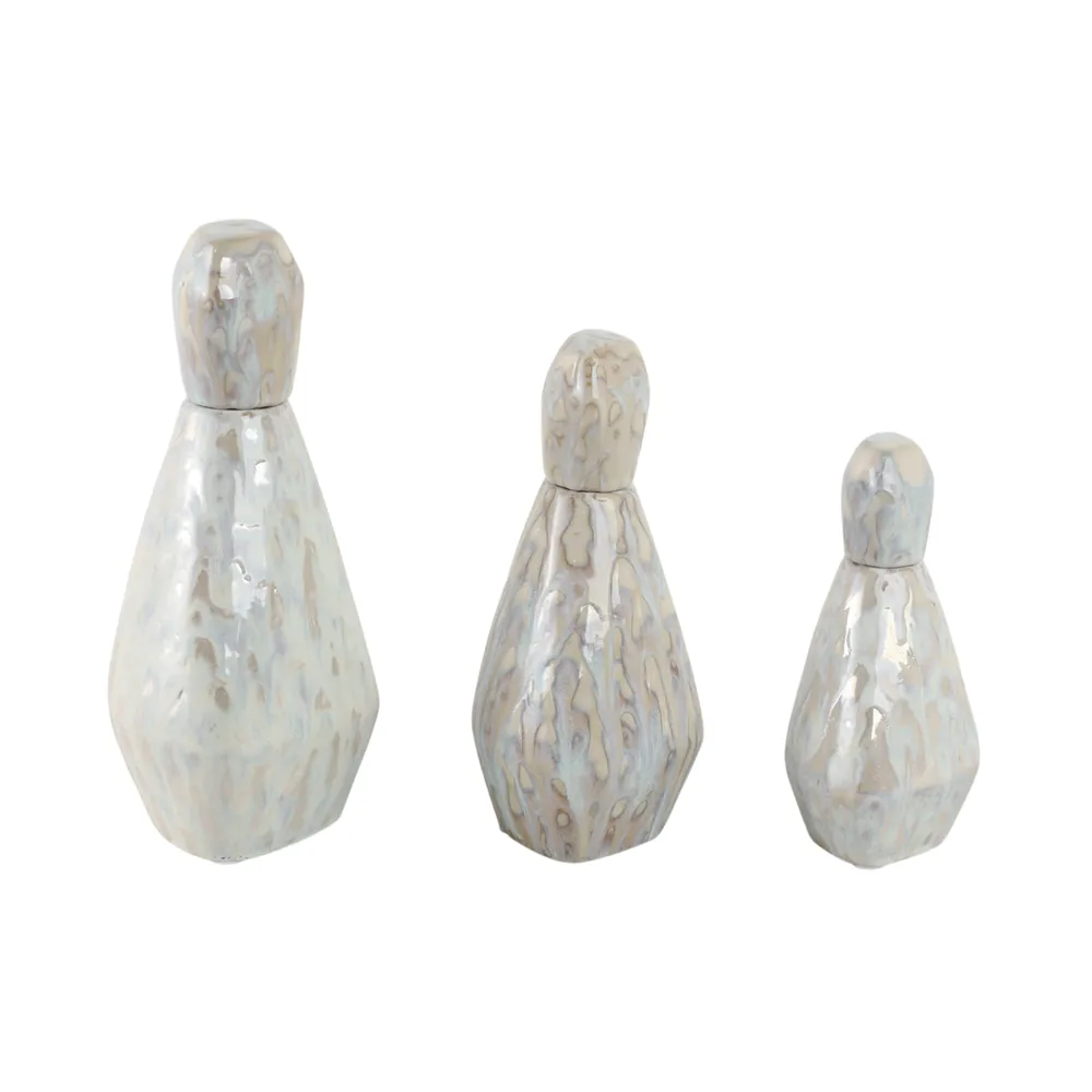GIFFORDCLIFF SET OF 3 GRAY VASES 13 (IN)