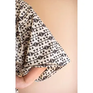 Printed V-Neck Blouse and Drawstring Pant Set 5