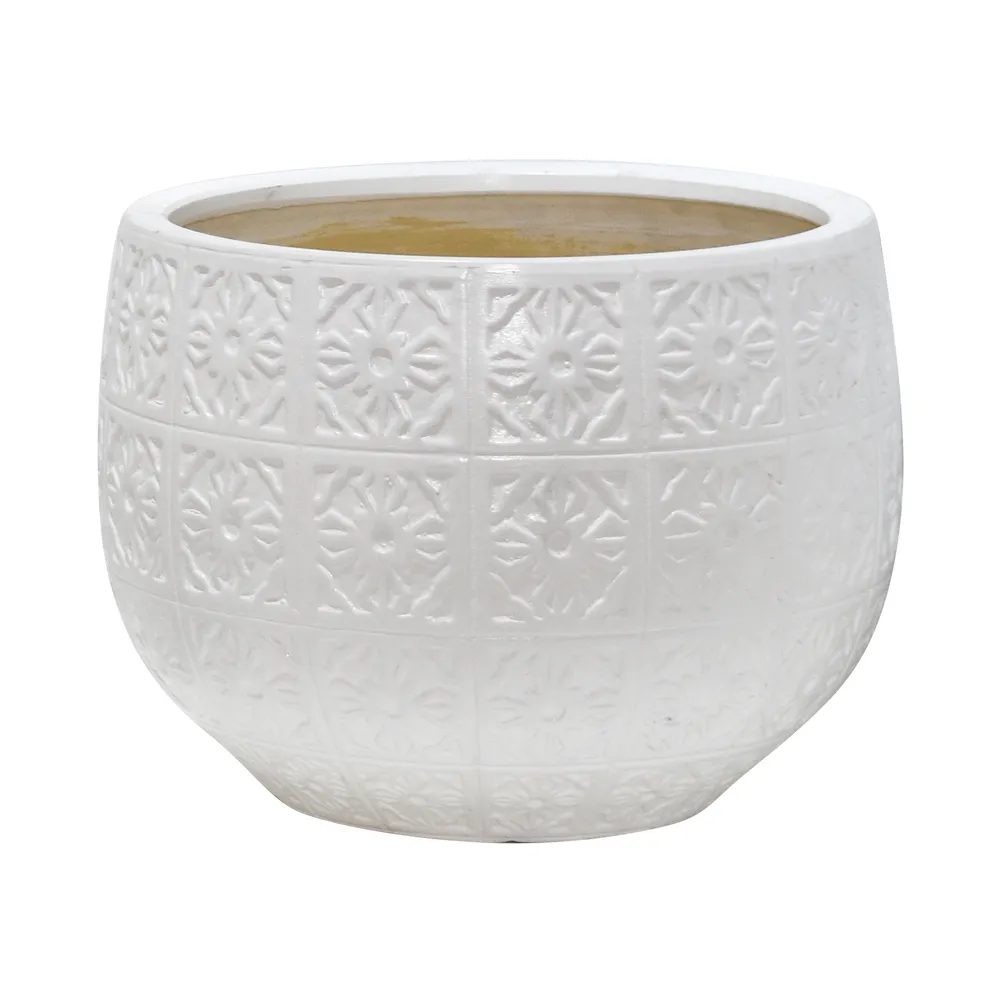 GUNNBROOK SET OF 3 WHITE PLANTER 11 (IN)